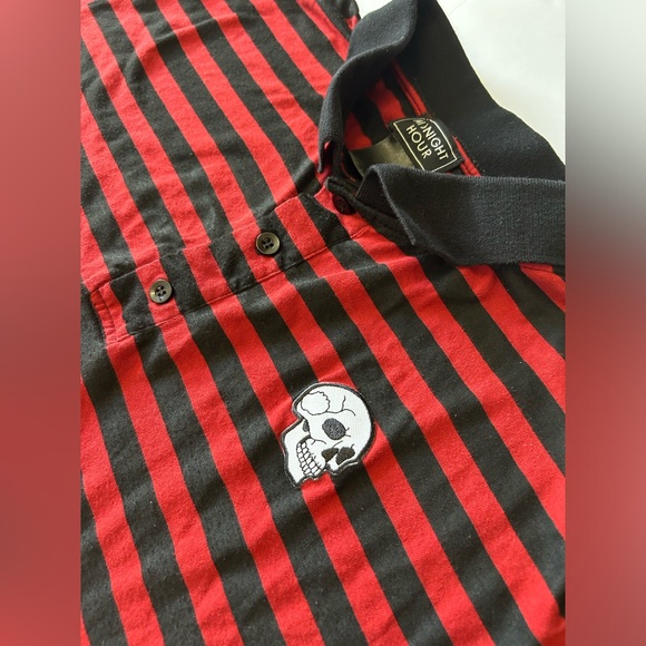 Midnight Hour Cropped Polo Shirt Y2K - Picture 4 of 6